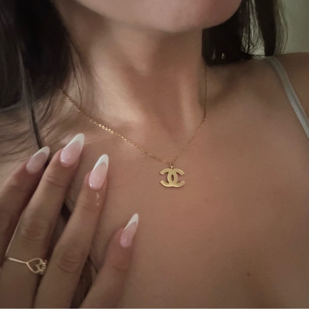 CC Gold Pendant Necklace NON TARNISH